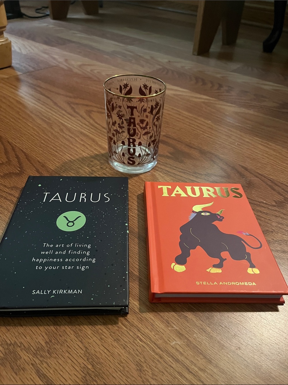 Taurus Zodiac Book Set with Taurus Glass